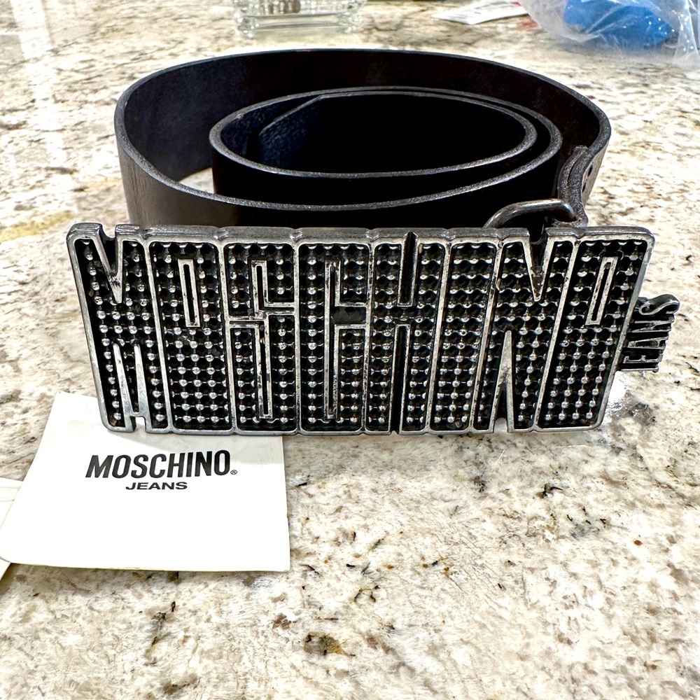 MOSCHINO BELT NEW WITH TAGS GENUINE LEATHER ORIGINAL UNISEX VINTAGE